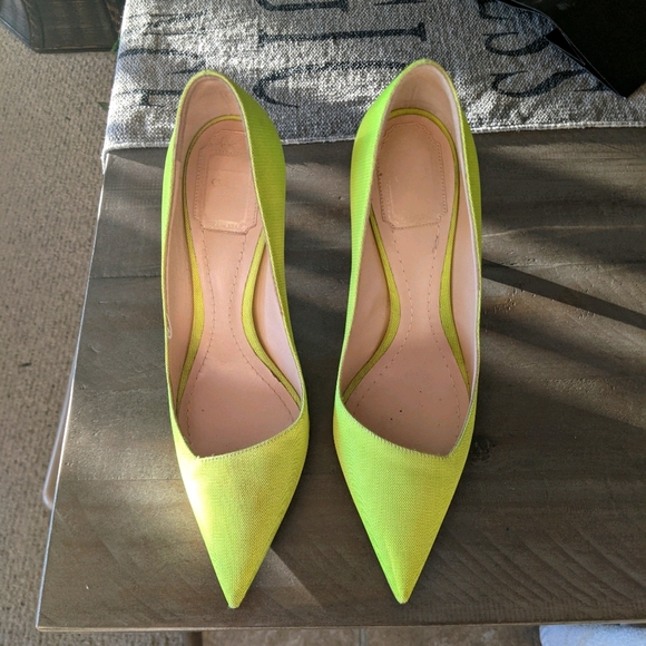 Dior Shoes - Christian Dior Electric Lime Songe Pumps